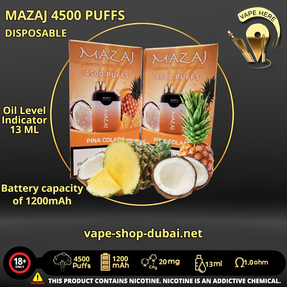 MAZAJ INFINITY 4500 PUFFS DISPOSABLE VAPE - Vape Here Store