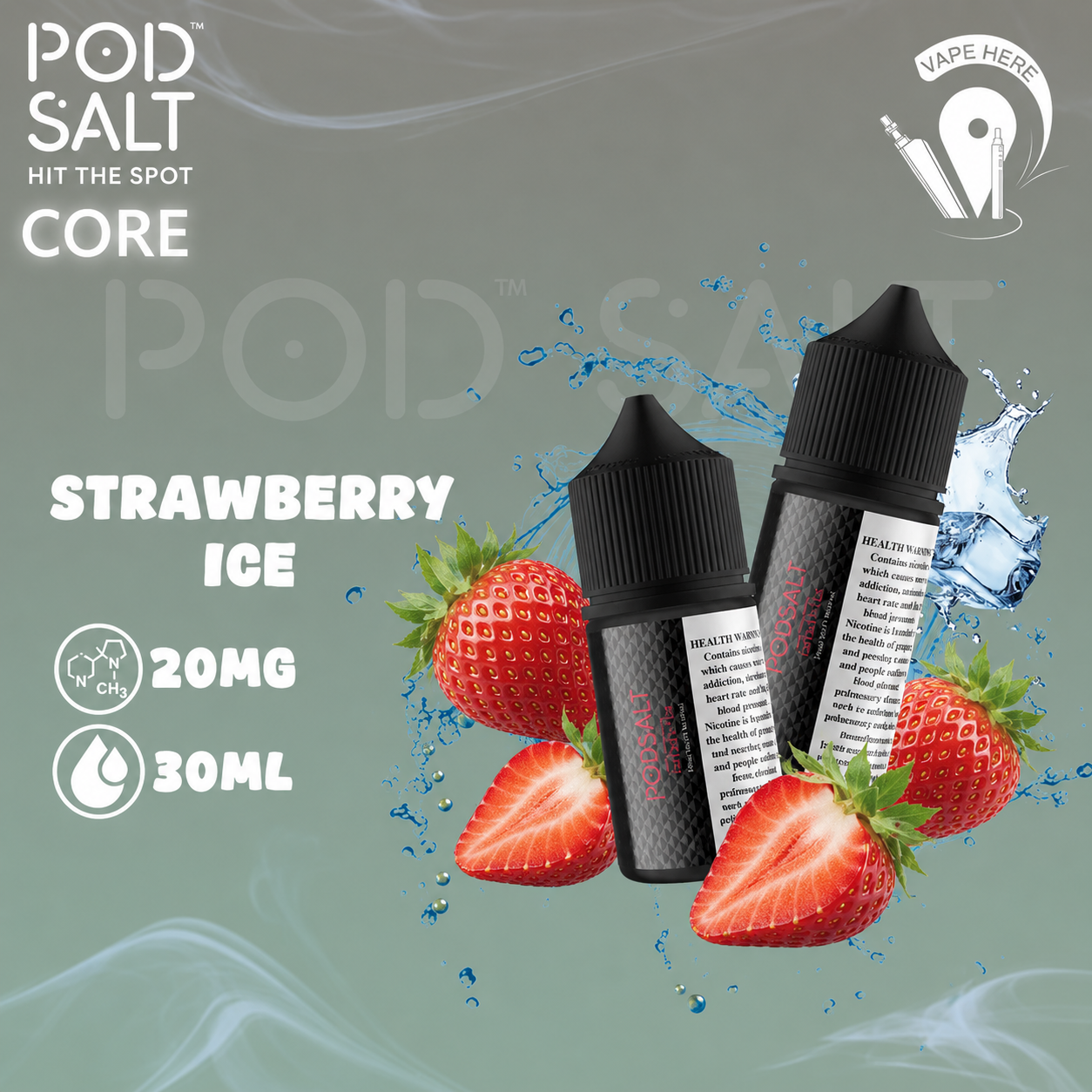 Pod Salt - Strawberry - NicSalt 20MG 30ML Abu dhabi, UAE