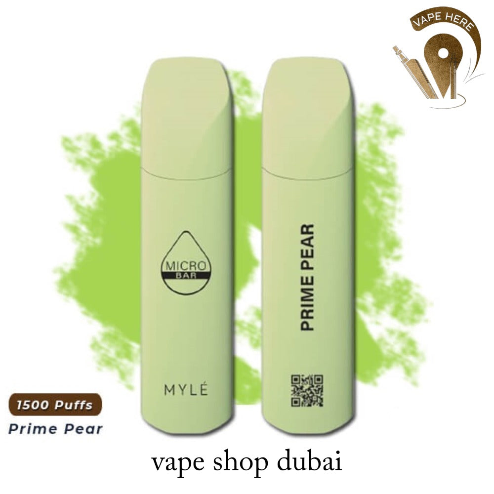 MYLE MICRO BAR 1500 PUFFS Prime Pear DISPOSABLE VAPE (20mg) UAE Abu Dhabi