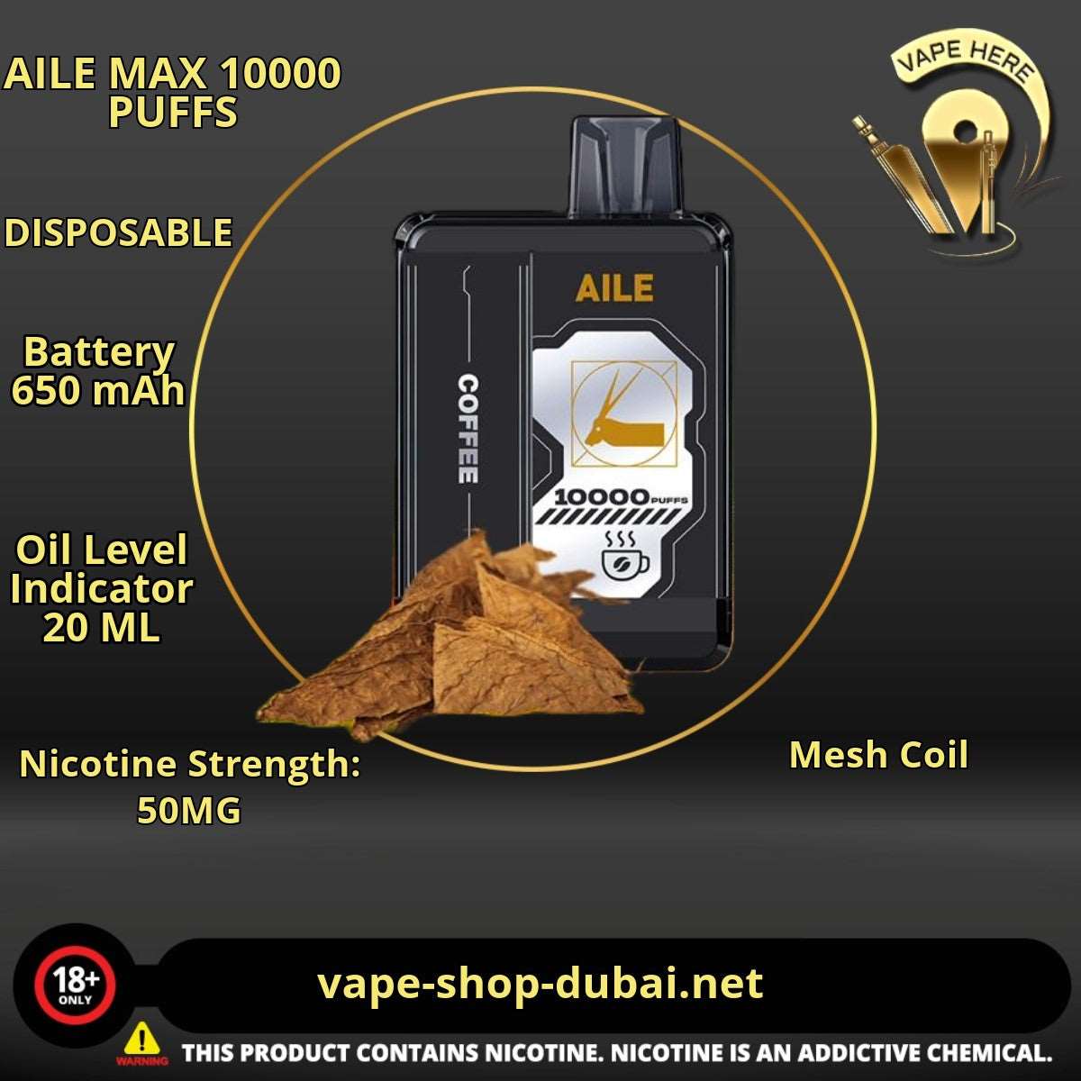 AILE MAX 10000 PUFFS DISPOSABLE VAPE - Vape Here Store