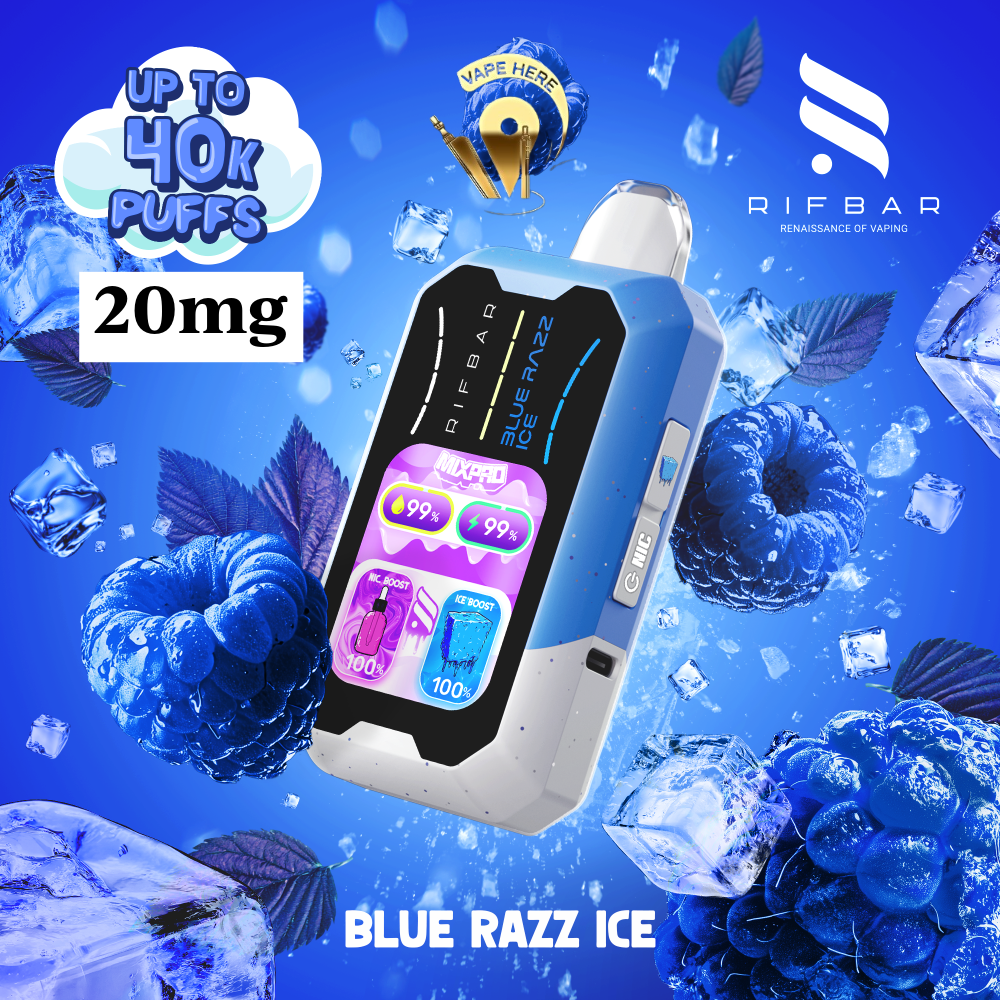 RIFBAR MIX PRO 40K PUFFS Disposable Vape Blue Razz Ice UAE Dubai