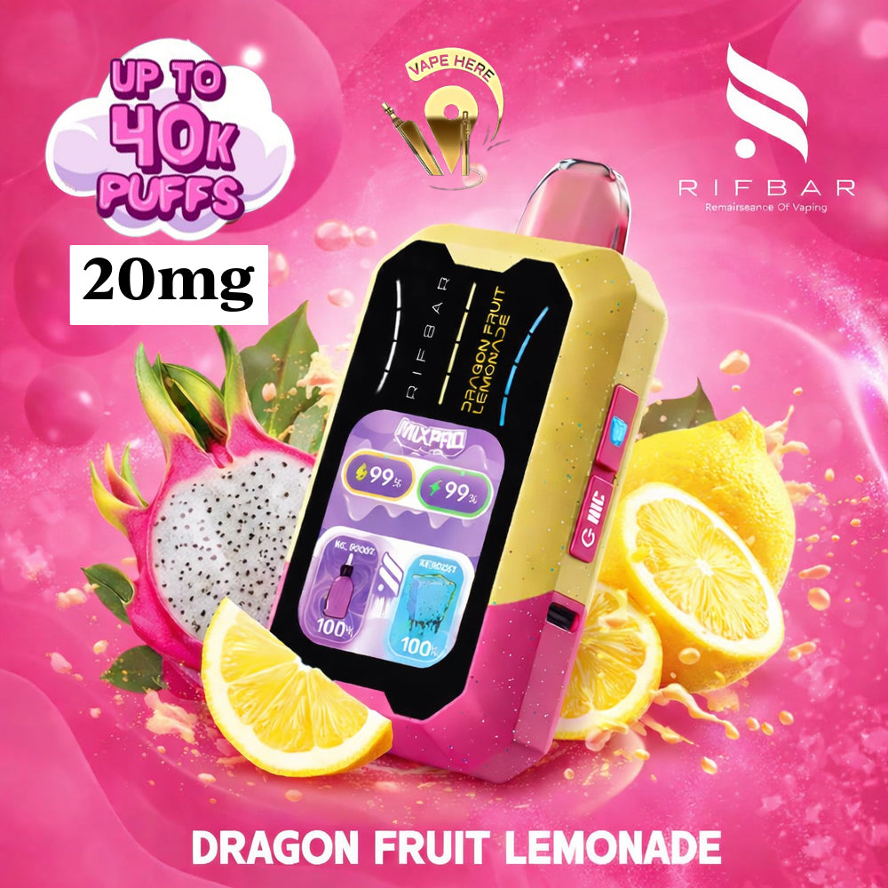 RIFBAR MIX PRO 40K PUFFS Disposable Vape Dragon Fruit Lemonade 20mg UAE Al Ain 