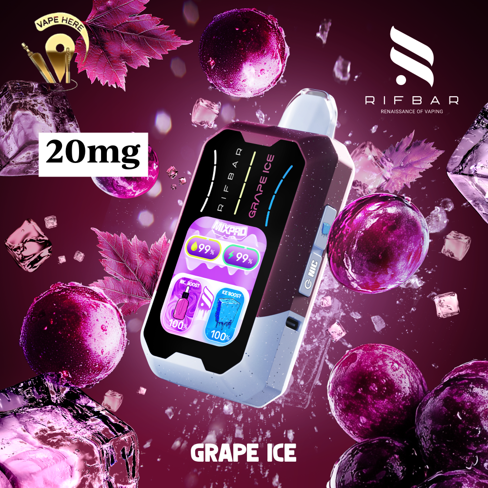 RIFBAR MIX PRO 40K PUFFS Disposable Vape Grape Ice UAE Dubai
