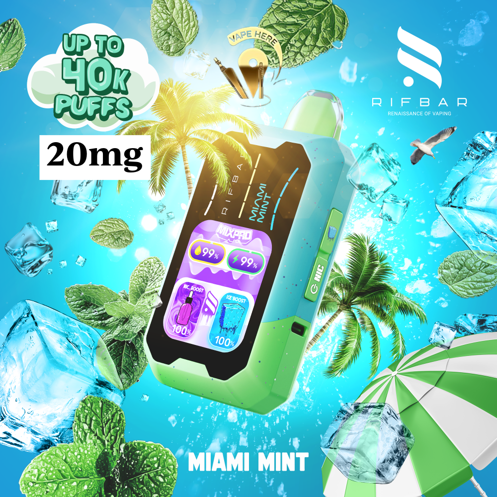 RIFBAR MIX PRO 40K PUFFS Disposable Vape Miami Mint UAE Ajman
