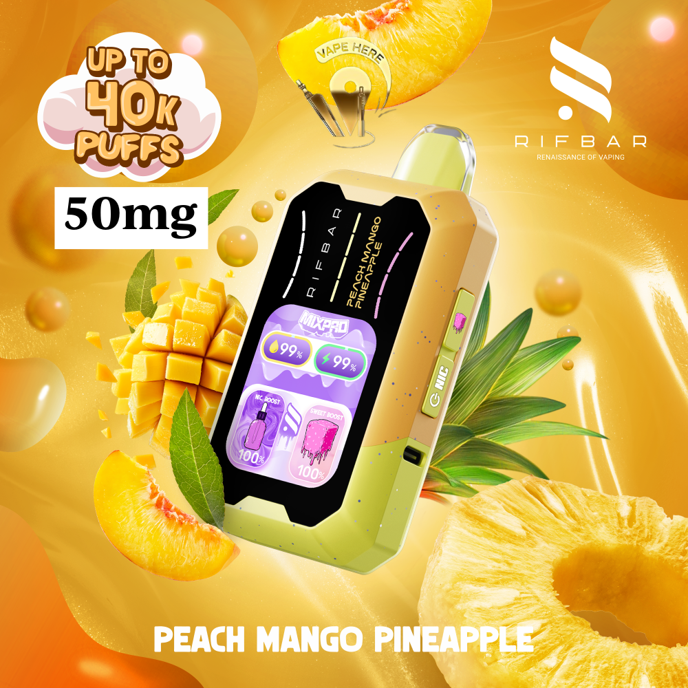 RIFBAR MIX PRO 40K PUFFS Disposable Vape Peach Mango Pineapple UAE Sharjah