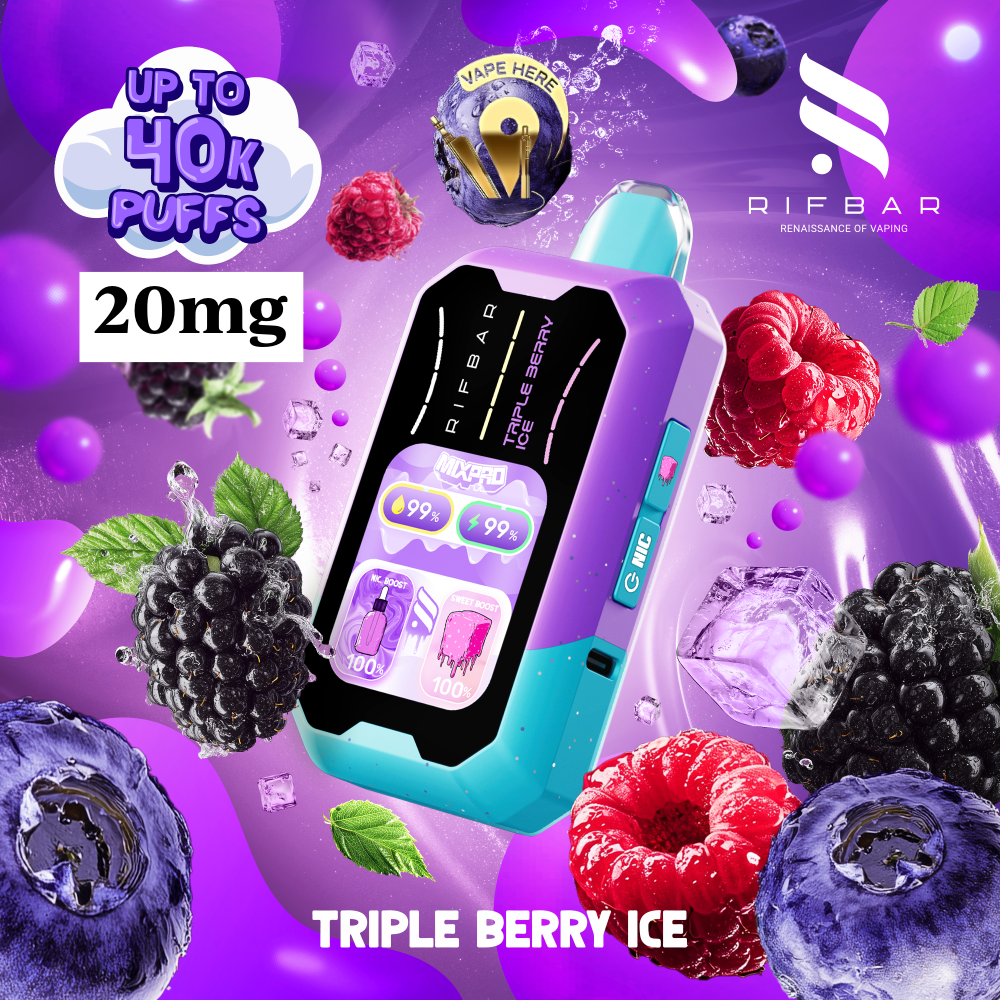 RIFBAR MIX PRO 40K PUFFS Disposable Vape Triple Berry Ice UAE Fujairah