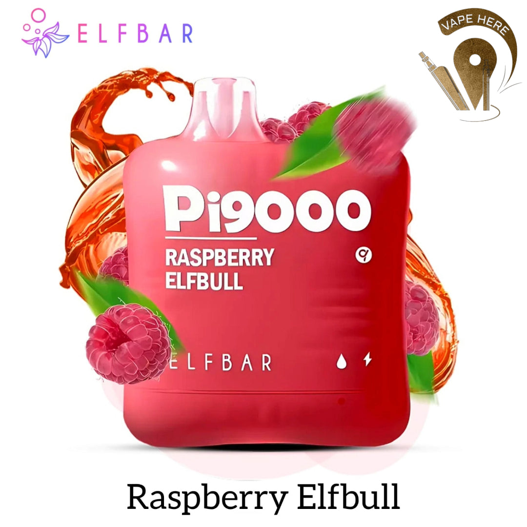 ELF BAR PI9000 9000 PUFFS 50MG DISPOSABLE VAPE Raspberry Elfbull UAE Sharjah