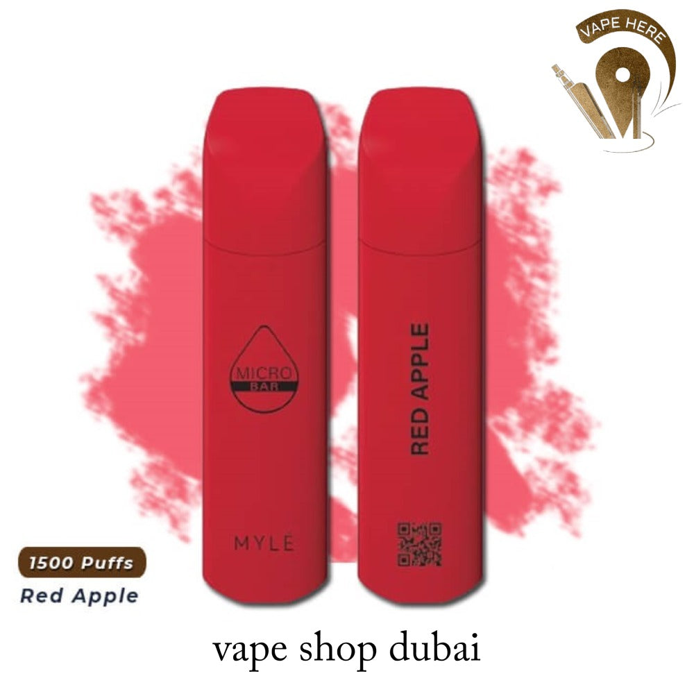 MYLE MICRO BAR 1500 PUFFS Red Apple DISPOSABLE VAPE (20mg) UAE Dubai