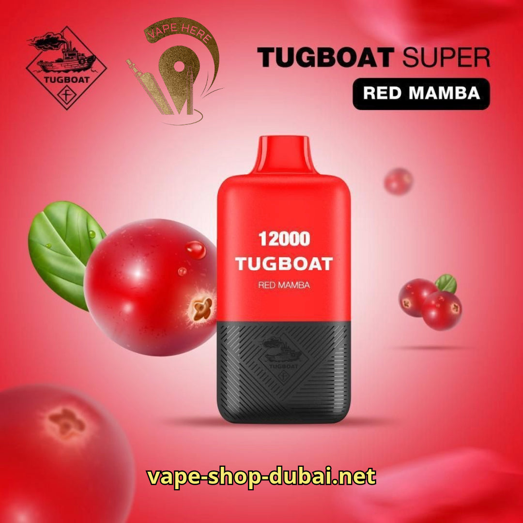 TUGBOAT SUPER 12000 PUFFS DISPOSABLE VAPE Red Mamba UAE Abu Dhabi