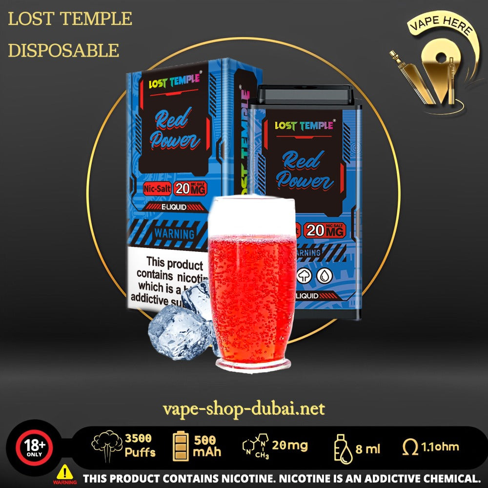 LOST TEMPLE 3500 PUFFS Red Power DISPOSABLE VAPE UAE Ajman