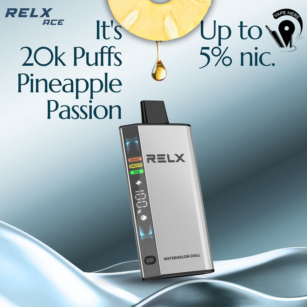Relx Ace 20K Puffs Disposable Vape (LED Display) UAE Pineapple Passion UAE Umm Al Quwain