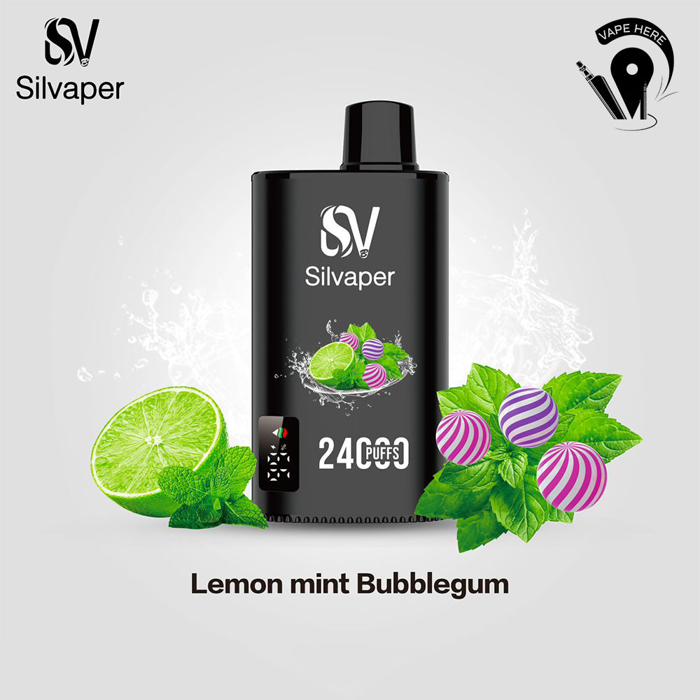 SILVAPER 24000 PUFFS DISPOSABLE VAPE Lemon Mint Bubblegum UAE Ras Al Khaimah