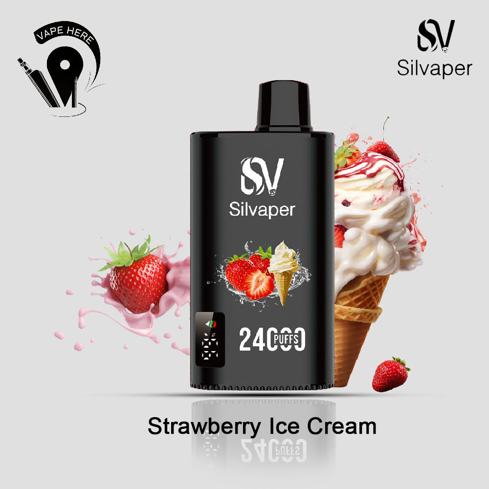 SILVAPER 24000 PUFFS DISPOSABLE VAPE Strawberry Ice Cream UAE Dubai & Ras Al-Khaimah 