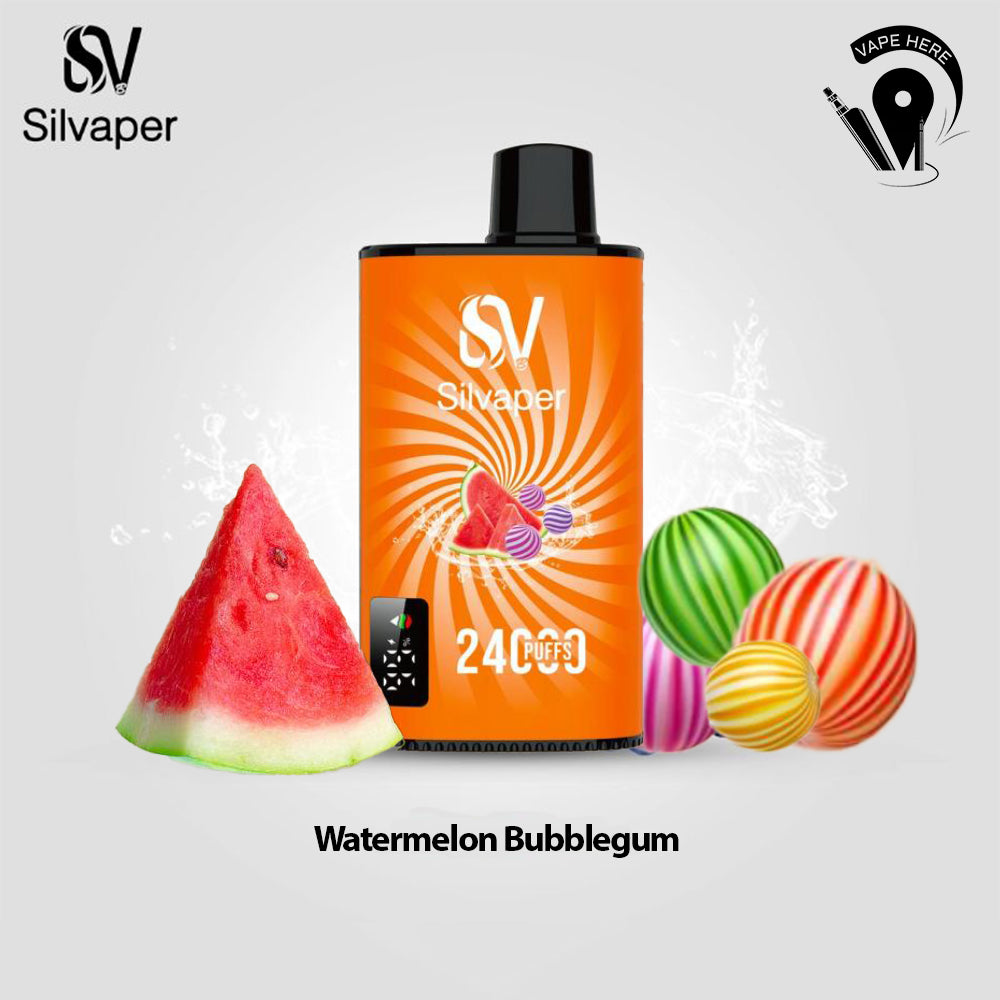  SILVAPER 24000 PUFFS DISPOSABLE VAPE Watermelon Bubblegum UAE Ras Al Khaimah 
