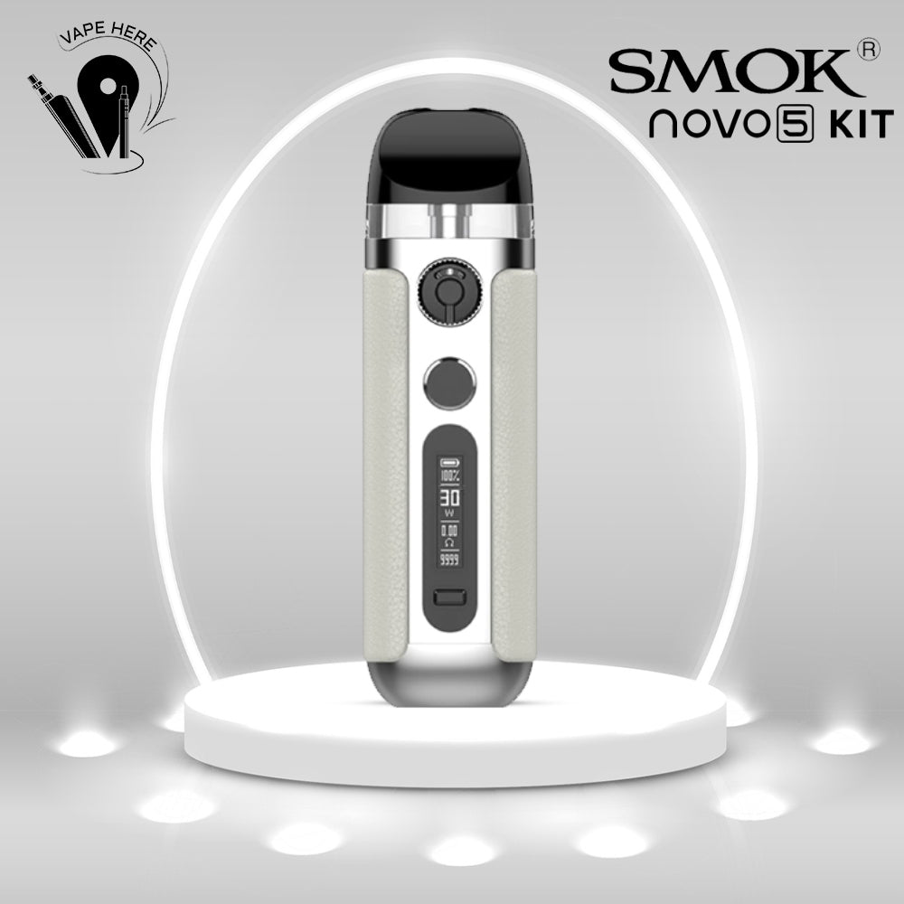 SMOK NOVO 5 POD KIT 900MAH 30W Beige White Leather UAE Dubai