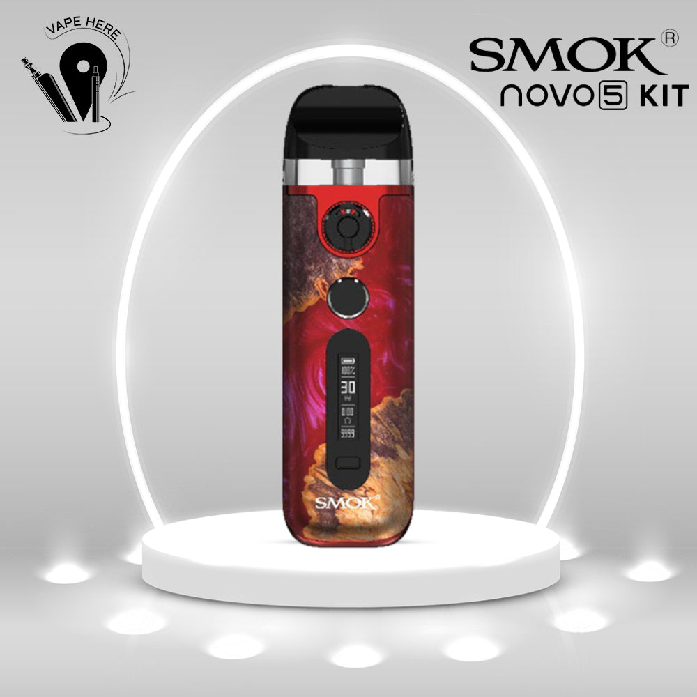 SMOK NOVO 5 POD KIT 900MAH 30W Red Stabilizing Wood UAE Abu Dhabi 