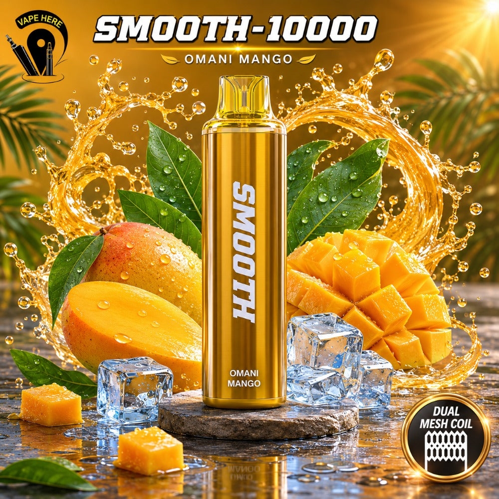 SMOOTH 10000 Puffs Disposable Vape 20mg Omani Mango UAE Al Ruwais 