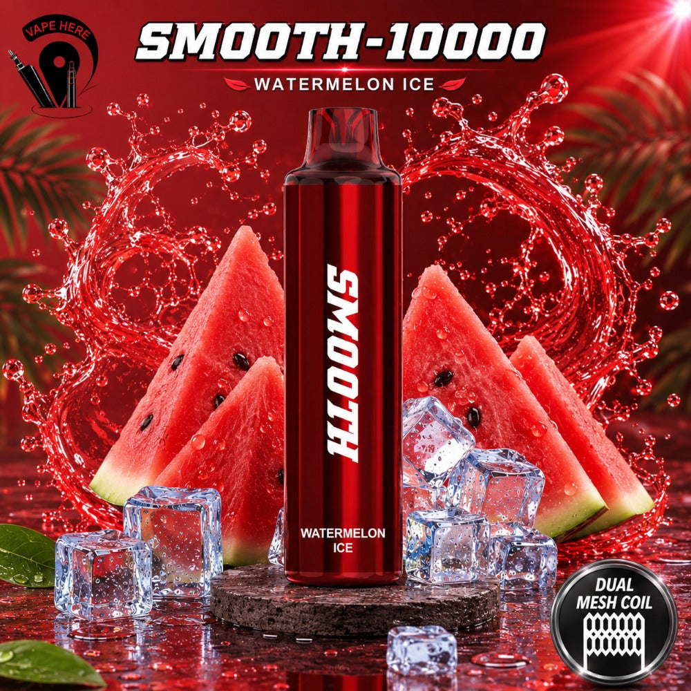 SMOOTH 10000 Puffs Disposable Vape 20mg Watermelon Ice UAE Dubai 