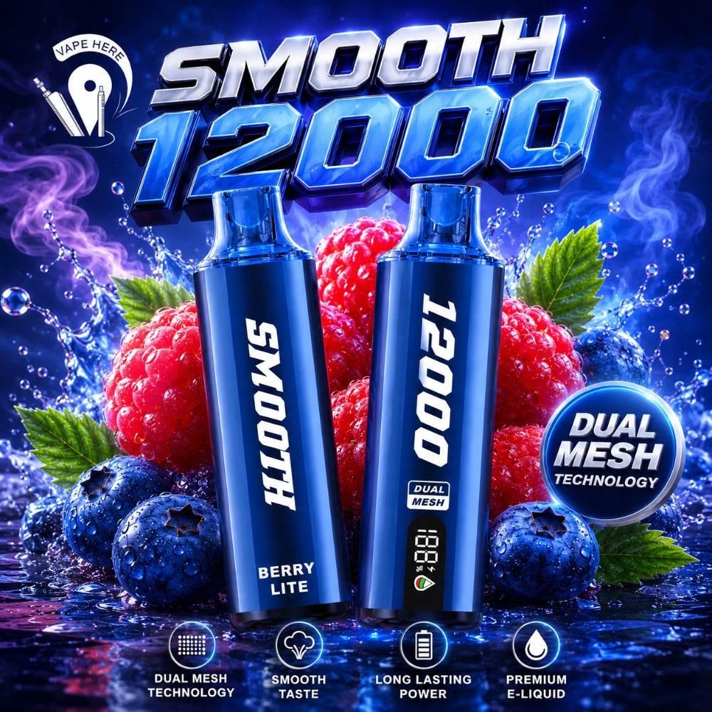 SMOOTH WHALE 12000 Puffs Disposable Vape 20mg Berry Lite UAE Al Ain 