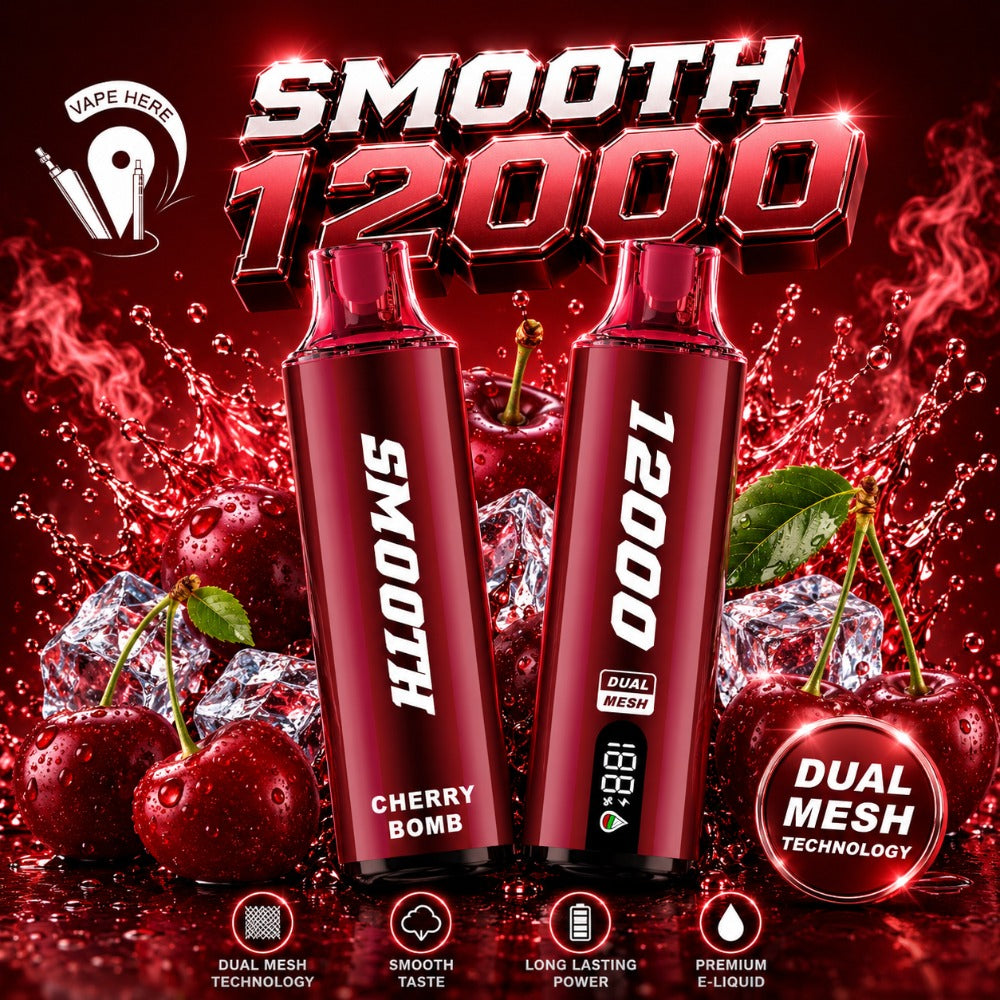SMOOTH WHALE 12000 Puffs Disposable Vape 20mg UAE Cherry Bomb UAE Ajman 