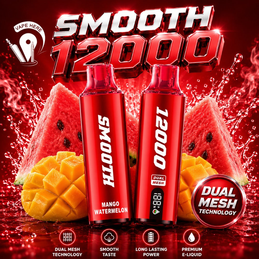 SMOOTH WHALE 12000 Puffs Disposable Vape 20mg UAE Mango Watermalon UAE Al Ruwais 
