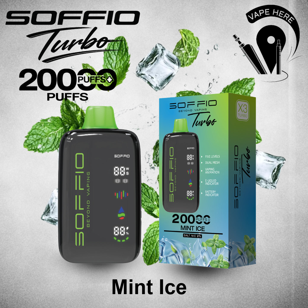 SOFFIO TURBO 20K Disposable Vape Mint Ice UAE Ras Al Khaimah 