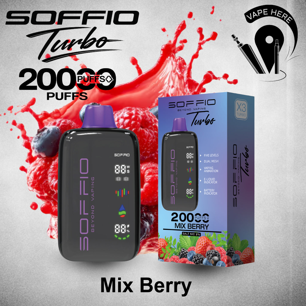 SOFFIO TURBO 20K Disposable Vape Mix Berry UAE Al Ain 