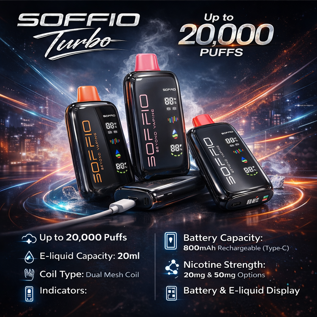 SOFFIO TURBO 20K Disposable Vape UAE Abu Dhabi 