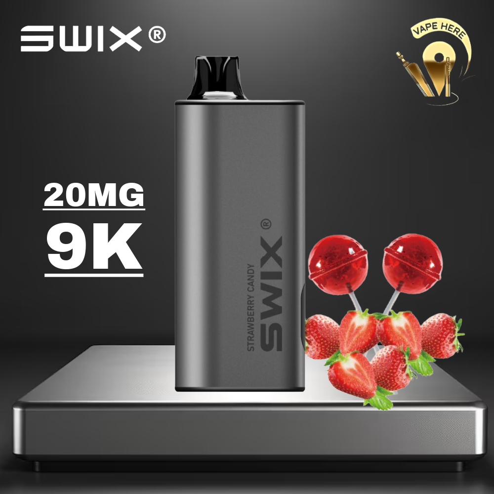 SWIX MATE 9K PUFFS DISPOSABLE VAPE - (Non-Rechargeable) Strawberry Candy UAE Dubai