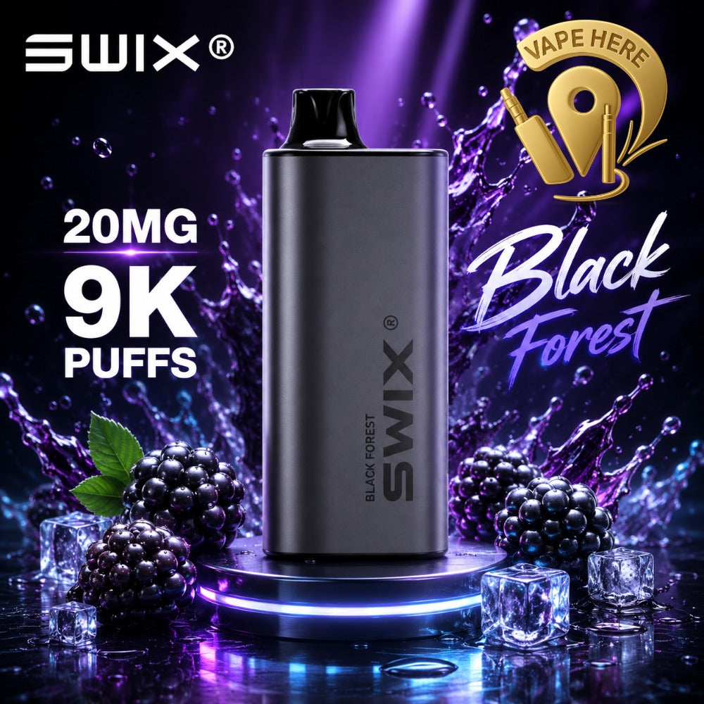 SWIX MATE 9K PUFFS DISPOSABLE VAPE Non-Rechargeable BLACK FOREST UAE AJMAN 