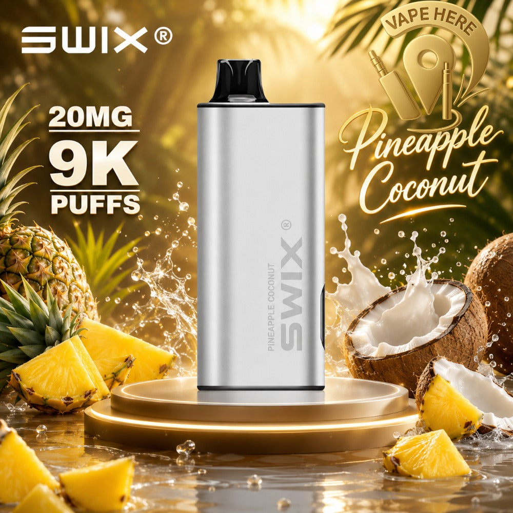 SWIX MATE 9K PUFFS DISPOSABLE VAPE Non-Rechargeable PINEAPPLE COCONUT UAE AJMAN 