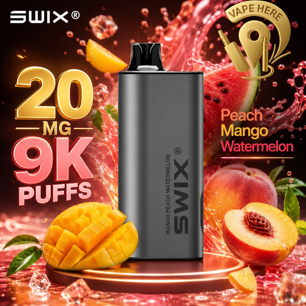 SWIX MATE 9K PUFFS DISPOSABLE VAPE Non-Rechargeable PEACH MANGO WATERMELON UAE AL AIN 