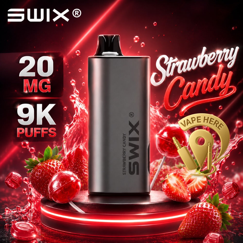 SWIX MATE 9K PUFFS DISPOSABLE VAPE Non-Rechargeable STRAWBERRY  CANDY UAE ABU DHABI 
