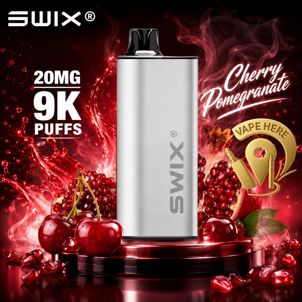 SWIX MATE 9K PUFFS DISPOSABLE VAPE Non-Rechargeable CHERRY POMEGRANATE AE ABU DHABI 