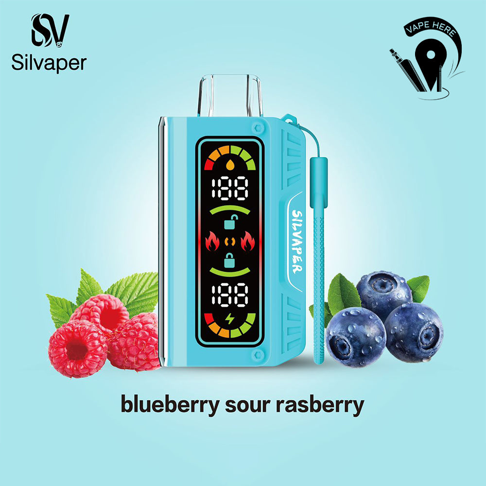 Silvaper 20000 Puffs DTL Disposable Vape 3mg Blueberry Sour Raspberry UAE Abu Dhabi