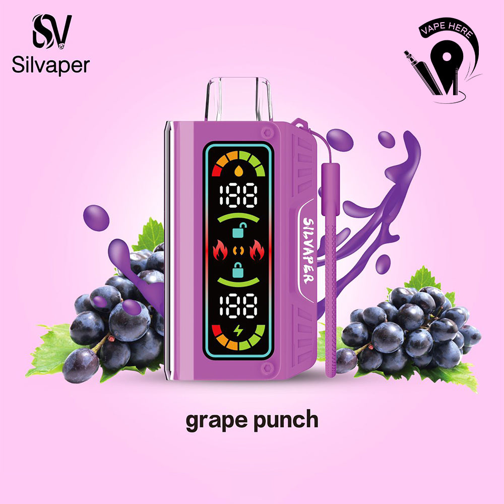 Silvaper 20000 Puffs DTL Disposable Vape 3mg Grape Punch UAE Al Ain