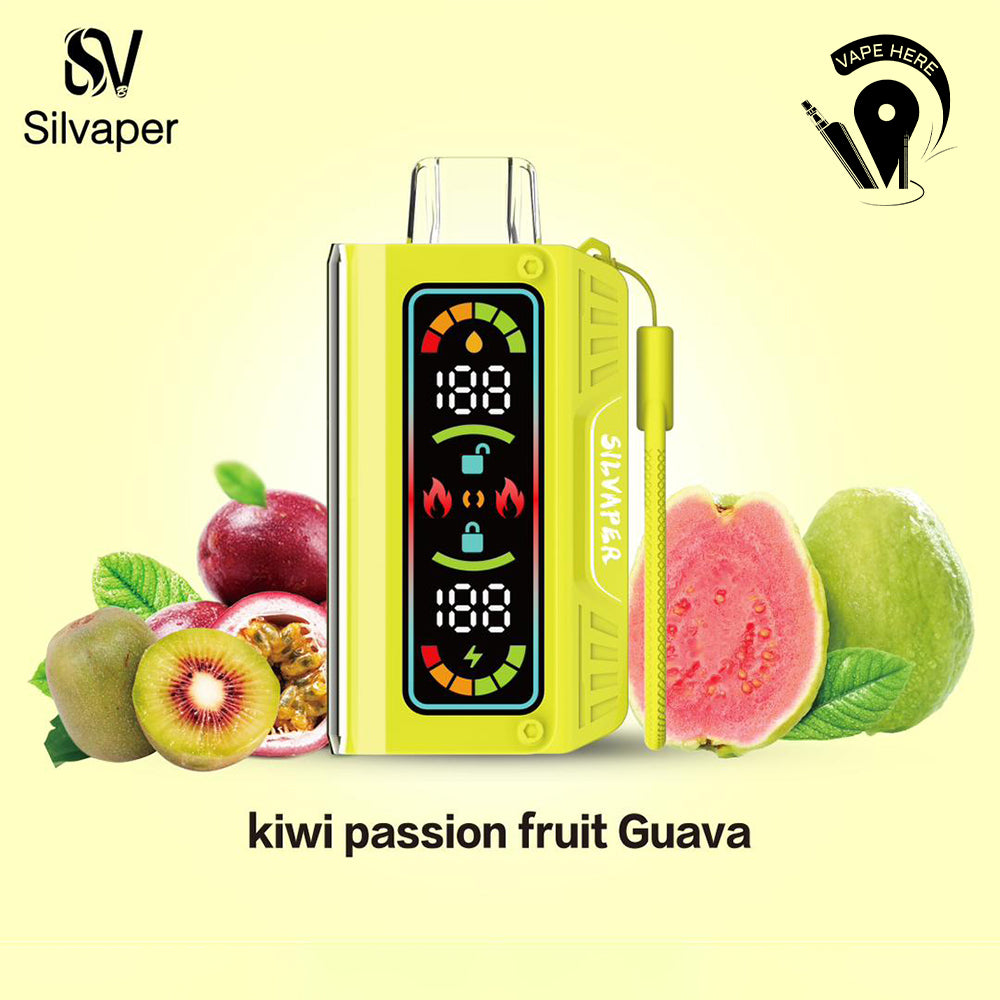 Silvaper 20000 Puffs DTL Disposable Vape 3mg Kiwi Passion Fruit Guava UAE Umm Al Quwain