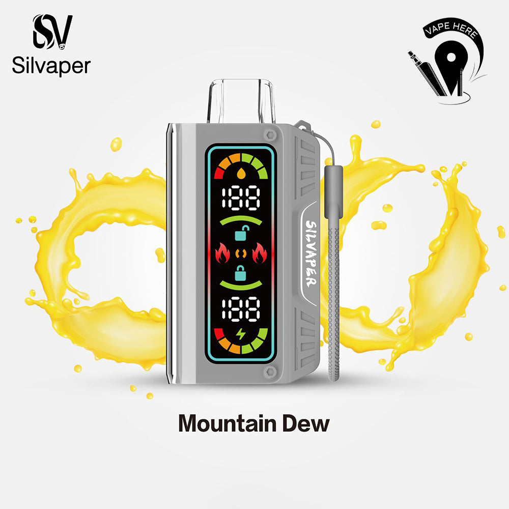 Silvaper 20000 Puffs DTL Disposable Vape 3mg Mountain Dew UAE Sharjah