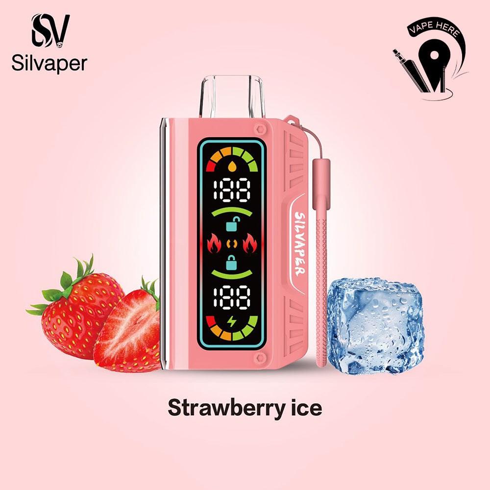 Silvaper 20000 Puffs DTL Disposable Vape 3mg Strawberry Ice UAE Dubai