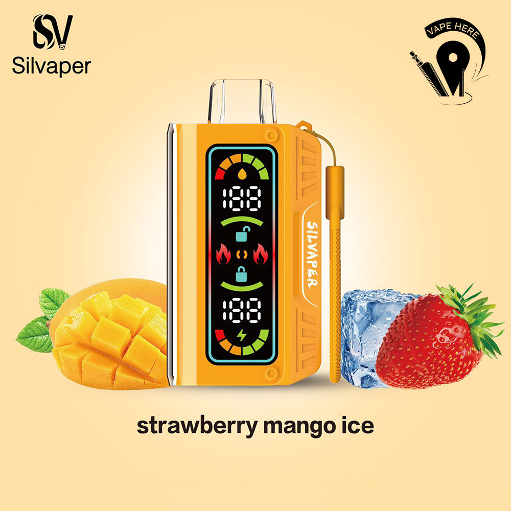 Silvaper 20000 Puffs DTL Disposable Vape 3mg Strawberry Mango Ice UAE Ras Al Khaimah