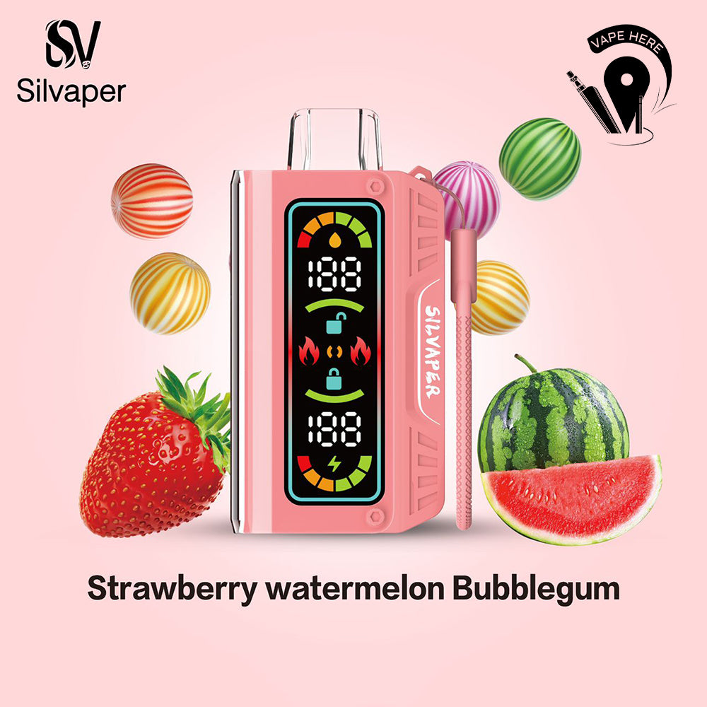 Silvaper 20000 Puffs DTL Disposable Vape 3mg Strawberry Watermelon Bubblegum UAE Sharjah