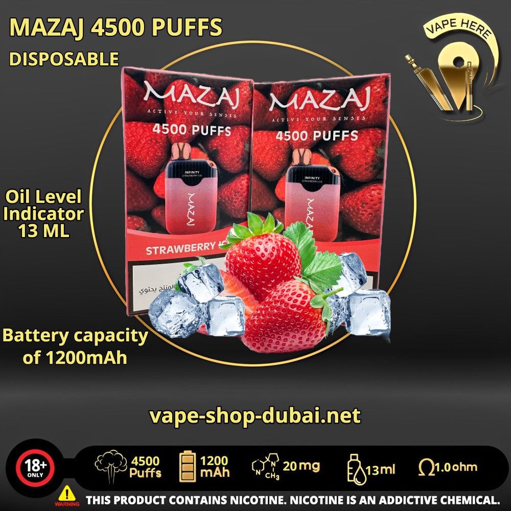 MAZAJ INFINITY 4500 PUFFS DISPOSABLE VAPE - Vape Here Store