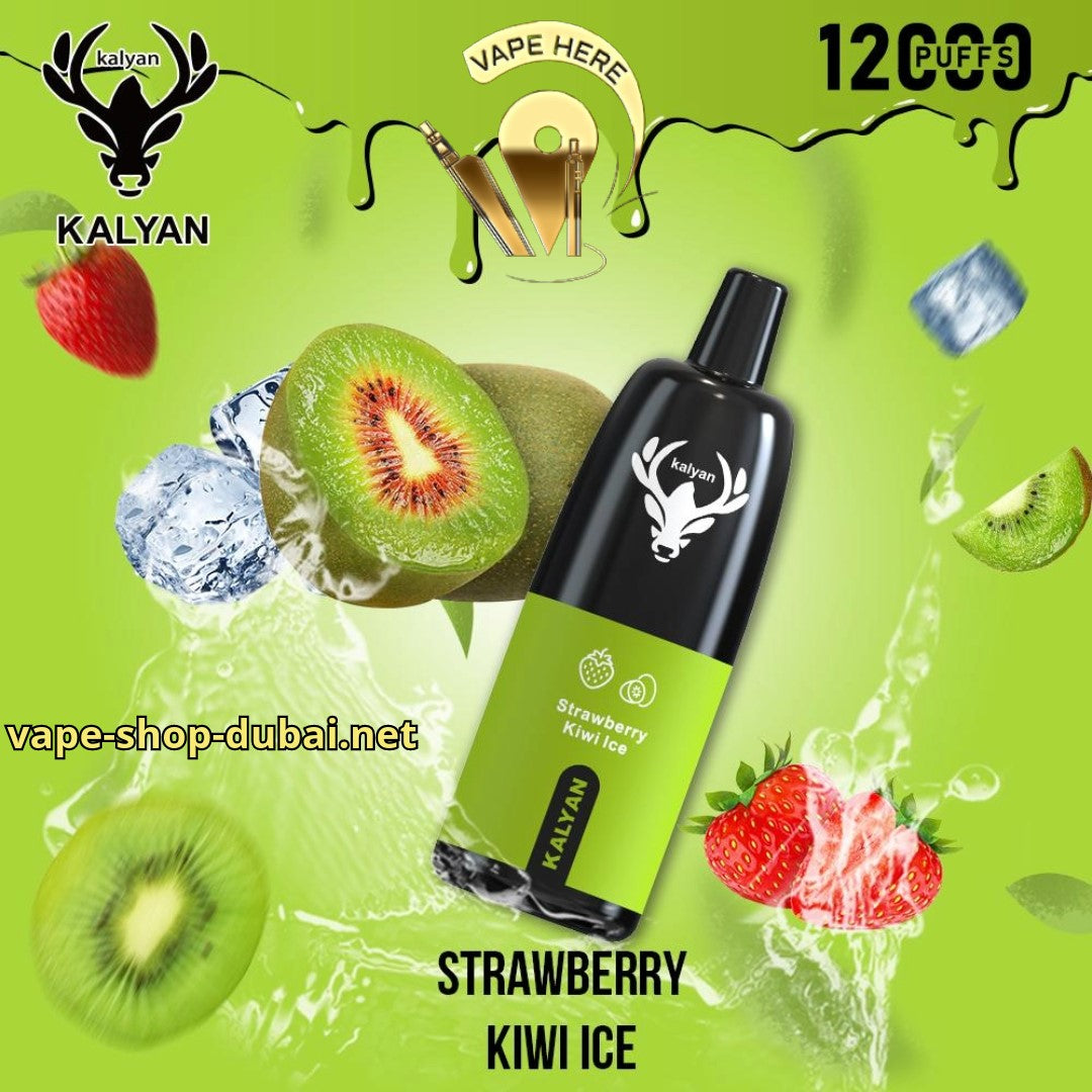 KALYAN PRO 12000 PUFFS Strawberry Kiwi Ice DISPOSABLE VAPE UAE vape here store