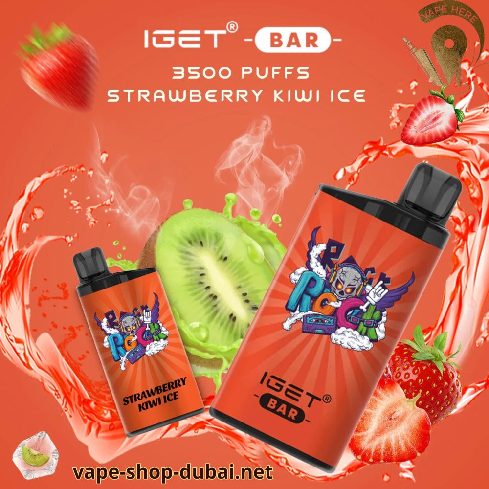 IGET BAR DISPOSABLE VAPE (3500 PUFFS) Strawberry Kiwi UAE Sharjah