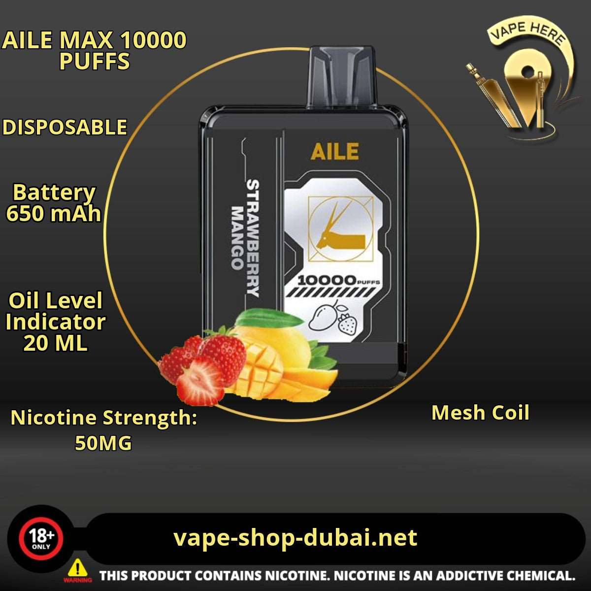 AILE MAX 10000 PUFFS DISPOSABLE VAPE - Vape Here Store