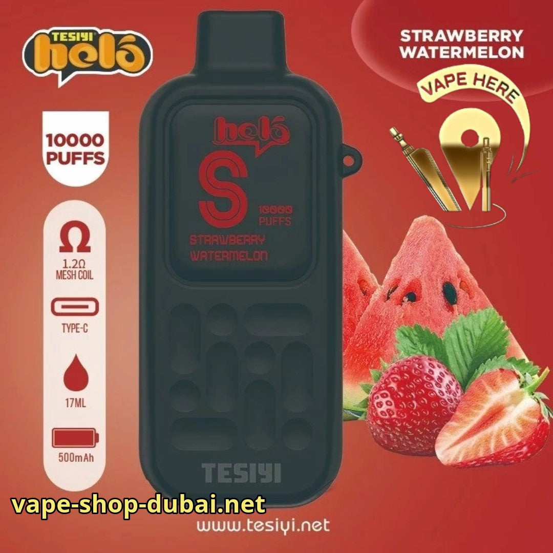 TESIYI HELO 10000 PUFFS Strawberry Watermelon DISPOSABLE VAPE UAE Dubai