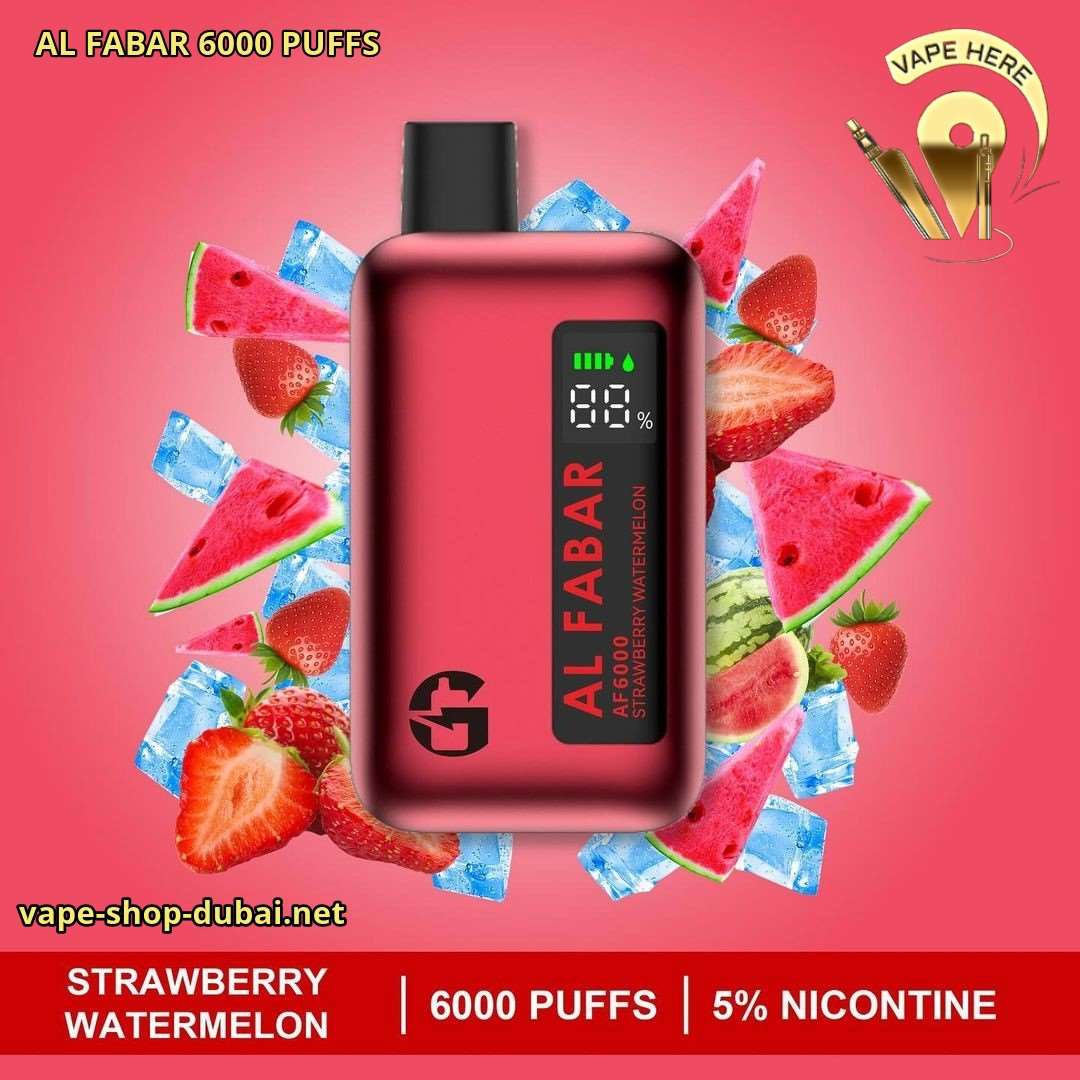 AL FABAR 6000 PUFFS DISPOSABLE VAPE Strawberry Watermelon UAE Ras Al Khaimah