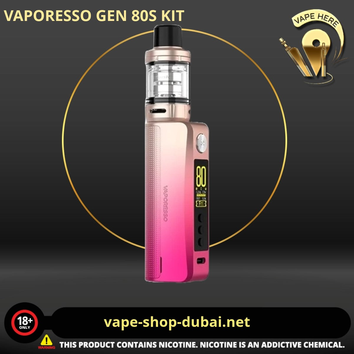 VAPORESSO GEN 80S KIT WITH ITANK ATOMIZER 5ML - Vape Here Store