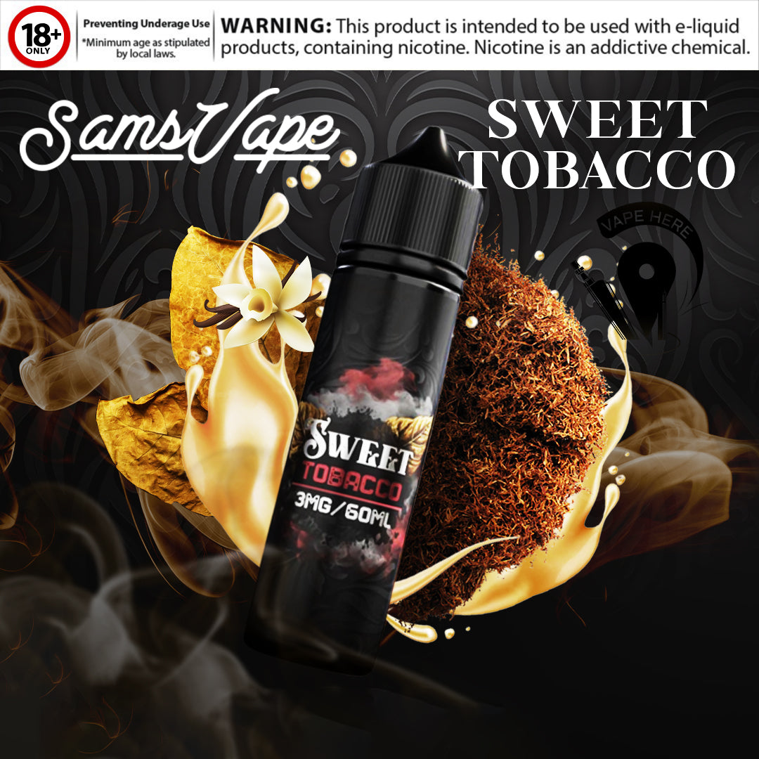 Sweet Tobacco E-liquid By Sam Vapes | Vape Here Store Sweet Tobacco E-liquid By Sam Vapes | Vape Here Store