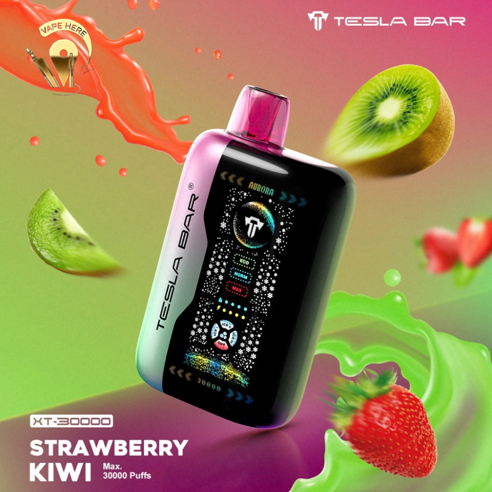 TESLA BAR XT 30K PUFFS DISPOSABLE VAPE Strawberry Kiwi UAE Ras Al Khaimah